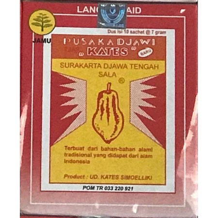 Jamu Lancar Haid Poesoko / Pusaka Djawi cap Kates isi 10 sachet (SG)