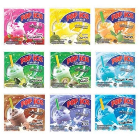 POP ICE Blended Milk Shake Powder 1 Renteng / 10pcs Best Varian Flavour (SG)