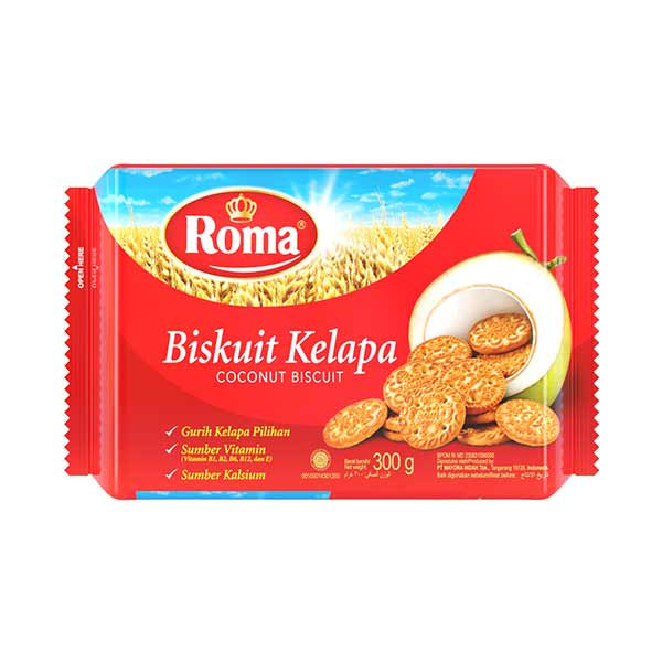 ROMA BISCUIT KELAPA 300GR / KELAPA CREAM 180GR BISKUIT / ROMA SANDWICH RASA DURIAN OR PEANUT OR LEMON (SG)