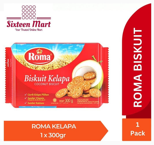 ROMA BISCUIT KELAPA 300GR / KELAPA CREAM 180GR BISKUIT / ROMA SANDWICH RASA DURIAN OR PEANUT OR LEMON (SG)