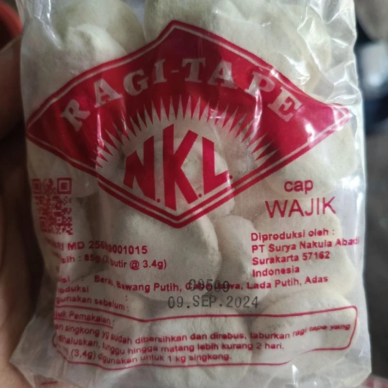 Ragi Tape NKL Wajik 85 gram 25 butir (SG)