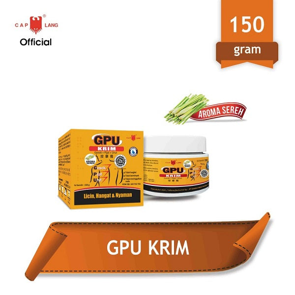 Cap Lang - GPU KRIM SEREH | PALA | JAHE 1x 60GR | 150GR | 250GR - Relieve Scuache, Joint Pain, Back Pain (SG)