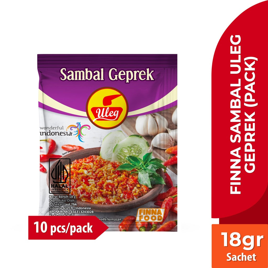 Sambal FINNA (Finna Chili) sachet 1 pcs | Jar Bottle 180gram | Pack 10 sachets AVAILABLE ALL VARIAN (SG)
