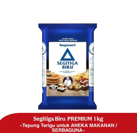 BOGASARI Tepung Terigu Segitiga Biru, Kunci Biru, Cakra Kembar 1 KG (SG)