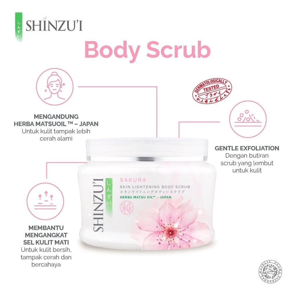 SHINZUI SKIN LIGHTENING BODY SCRUB SERIES | SHINZUI LULUR (SG)
