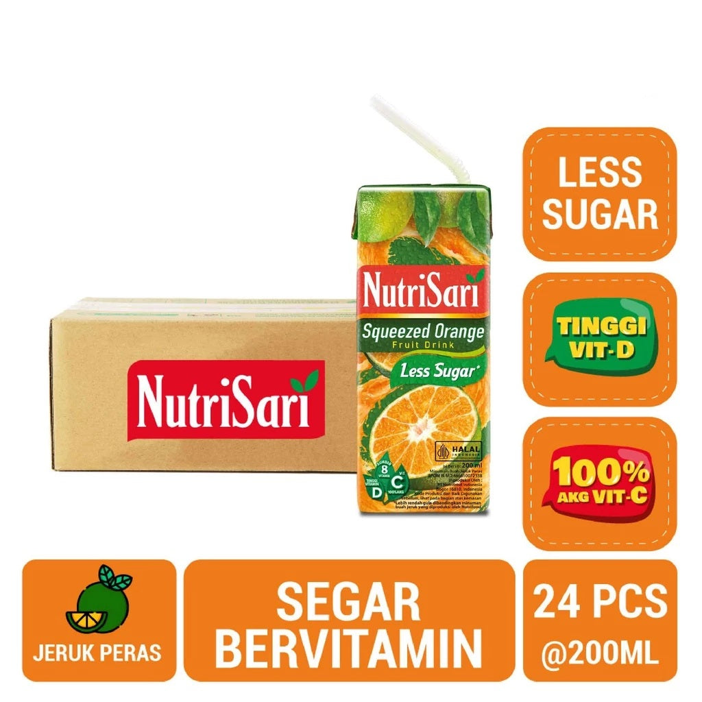 NUTRISARI Less Sugar Fruit Jus Drink Tetrapack Bundle CTN 24PCSX200ML (SG)