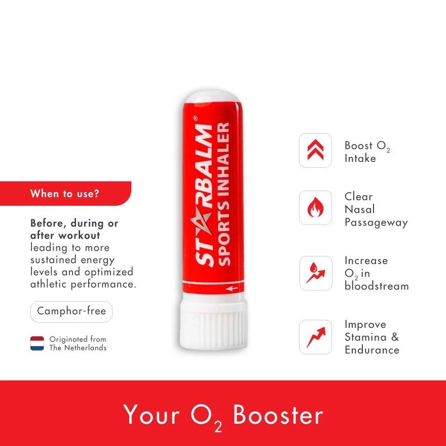 STARBALM Sports Inhaler (Clear Nasal Passageway + Improve Stamina & Endurance + Increase Oxygen in Bloodstream) 1.1g (SG)