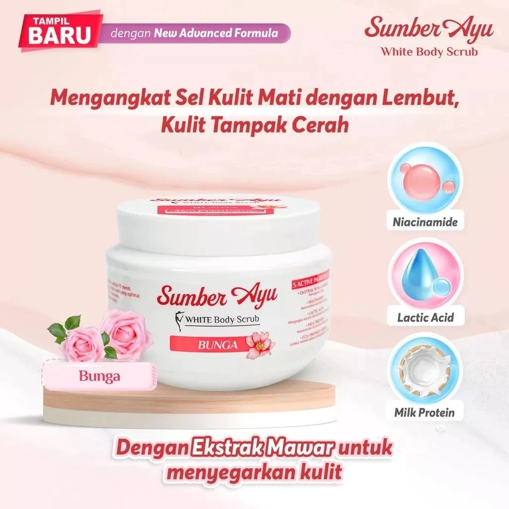 SUMBER AYU White Body Scrub 250 ML Lulur Mandi (SG)