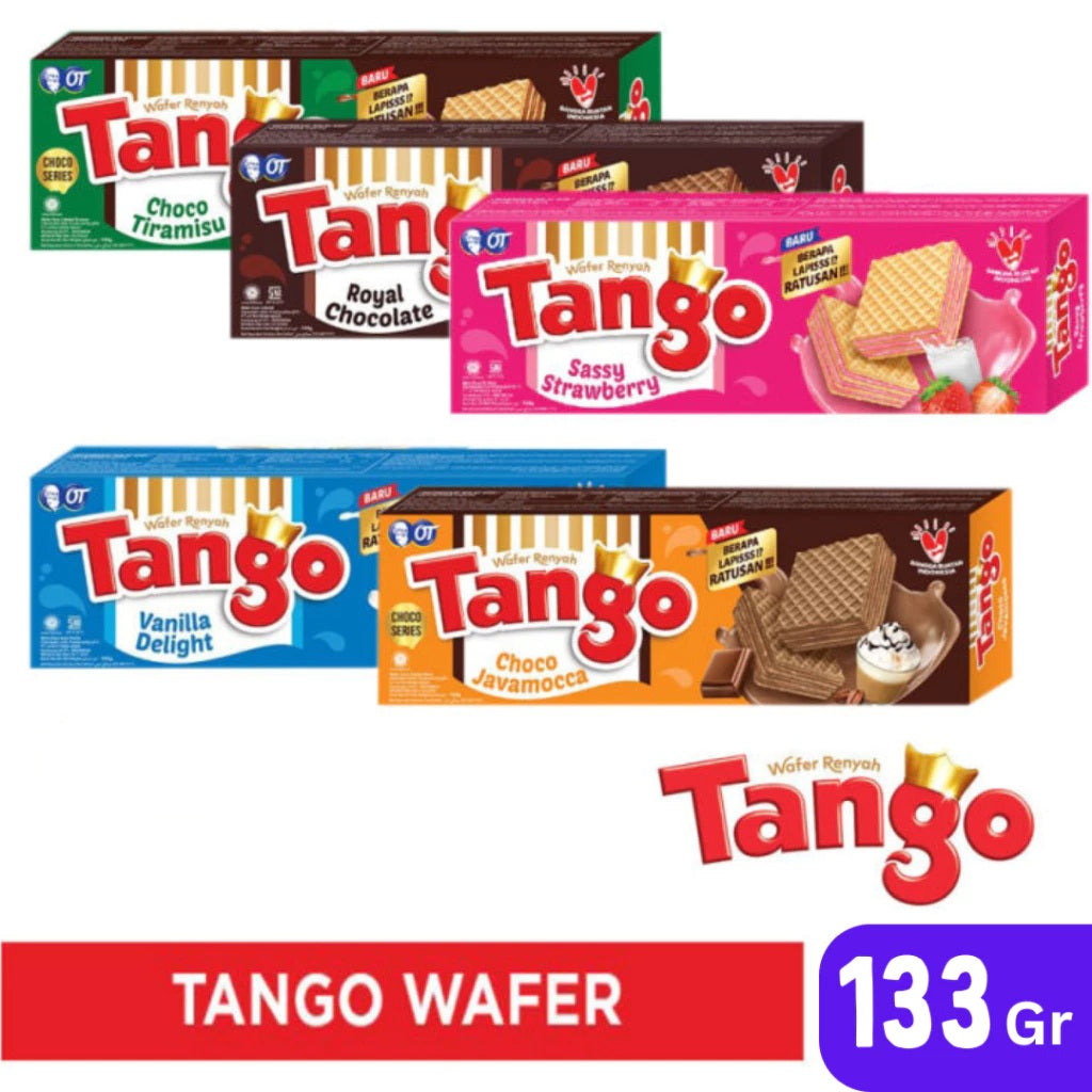 Tango Wafer Kotak 133 gram - Vanila/ Coklat/ Strawberry (SG)