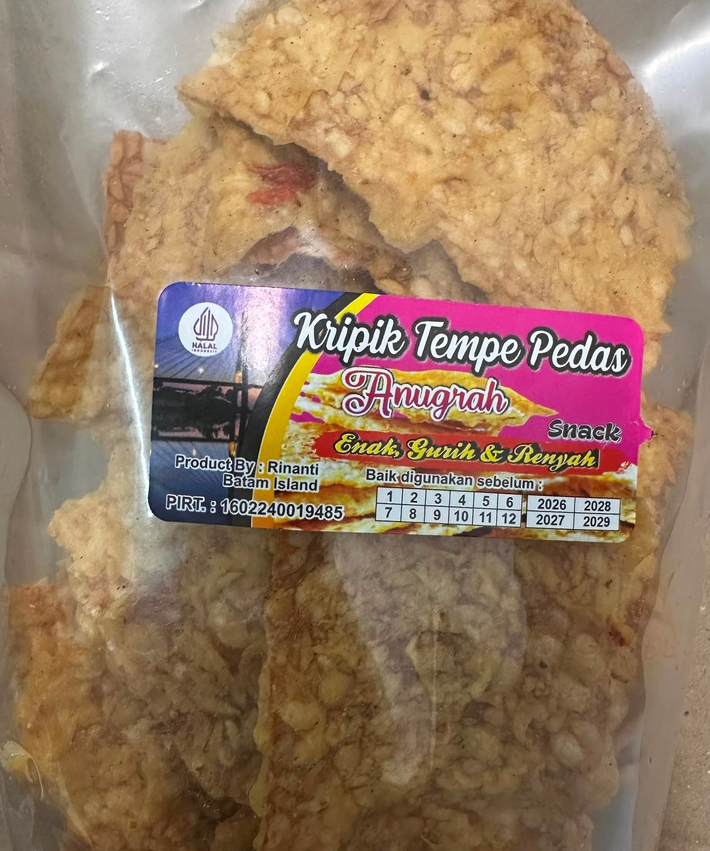 Keripik Tempe Kripik Tempeh Chips ANUGRAH Gurih dan Renyah (SG)