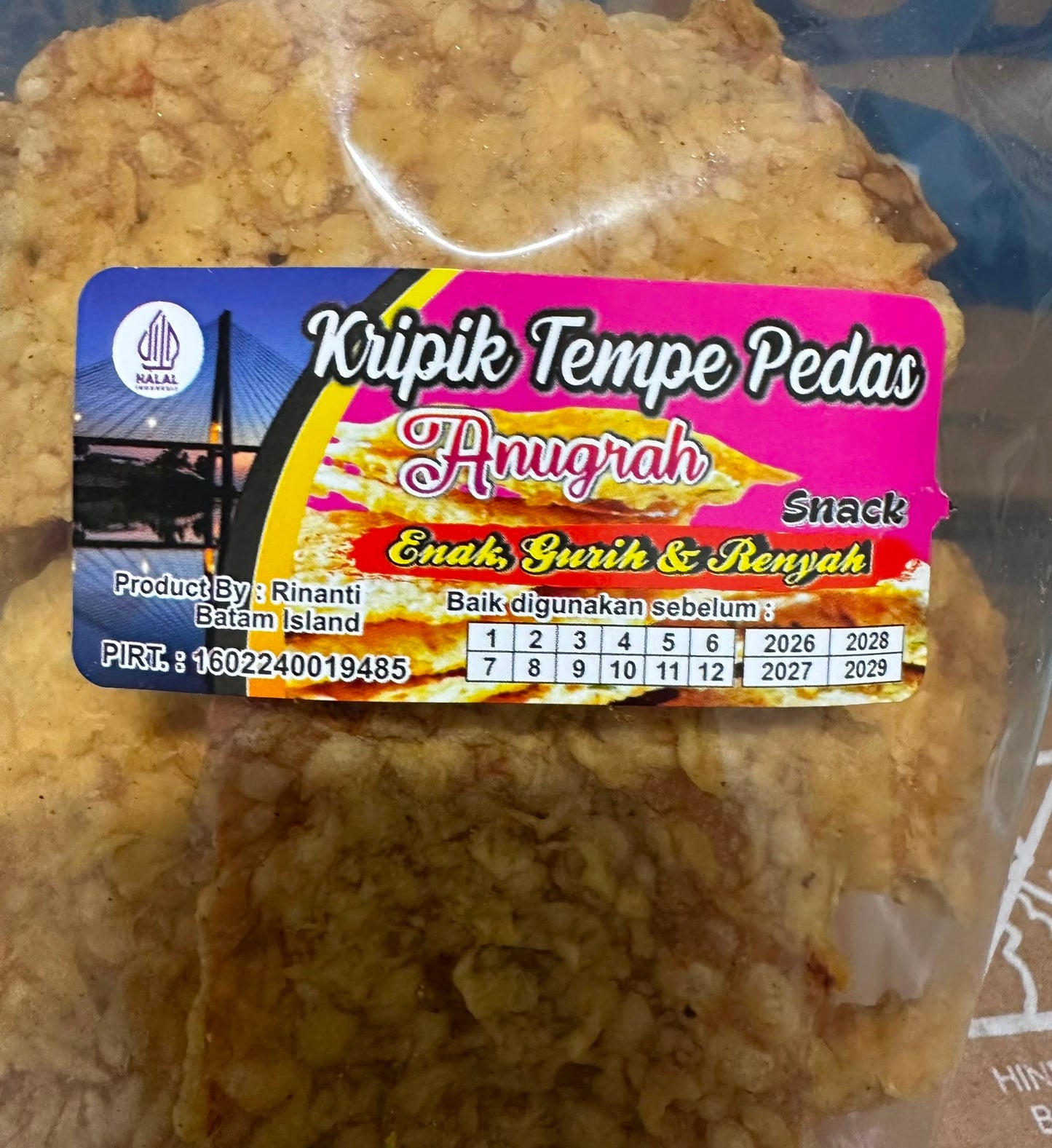 Keripik Tempe Kripik Tempeh Chips ANUGRAH Gurih dan Renyah (SG)