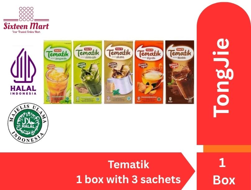 TONG TJI TEMATIK TEA Instant Drink 1 box x 3 sachets x 23 gram - Practical Instant Beverage (SG)