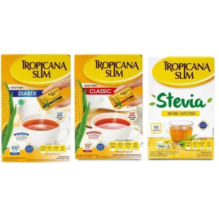 TROPICANA SLIM Sweetener Classic Diabtx Stevia Gula Pemanis 50 sachet | 100 sachet (SG)