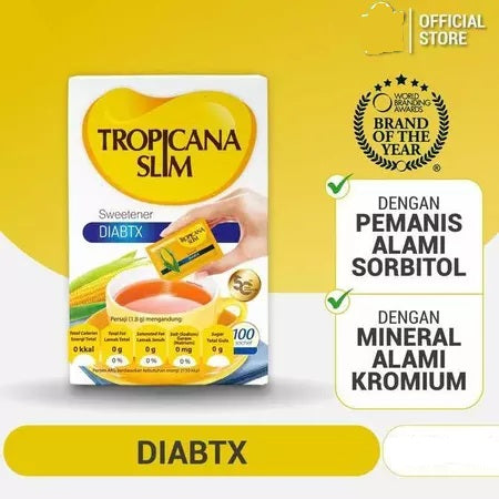 TROPICANA SLIM Sweetener Classic Diabtx Stevia Gula Pemanis 50 sachet | 100 sachet (SG)
