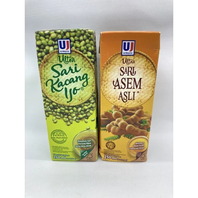 ULTRA SARI KACANG IJO & SARI ASEM ASLI 250ML BUNDLE CTN 24PCS (SG)