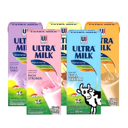 Susu UHT ULTRA MILK 200ML/250ML BUNDLE per DUS/CTN contain 24pcs (SG)