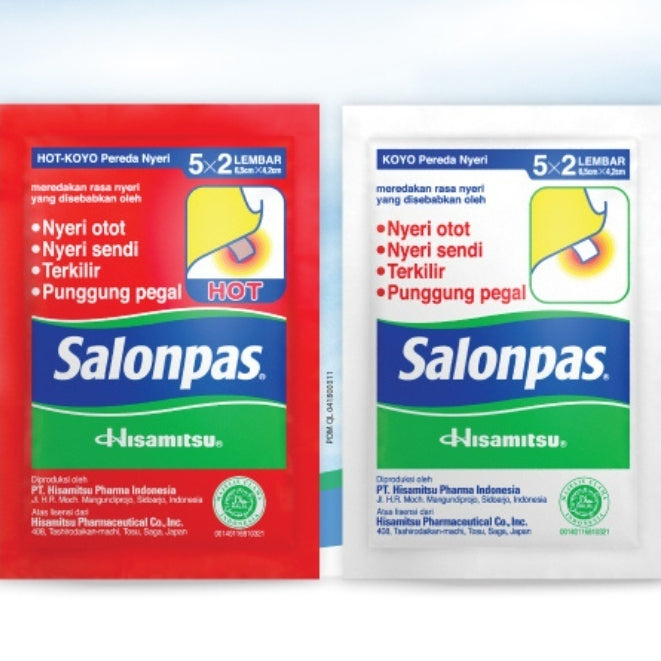 SALONPAS 5 X 2 LEMBAR - Pain Relieving Patch - Koyo Pereda Nyeri isi 10 (SG)