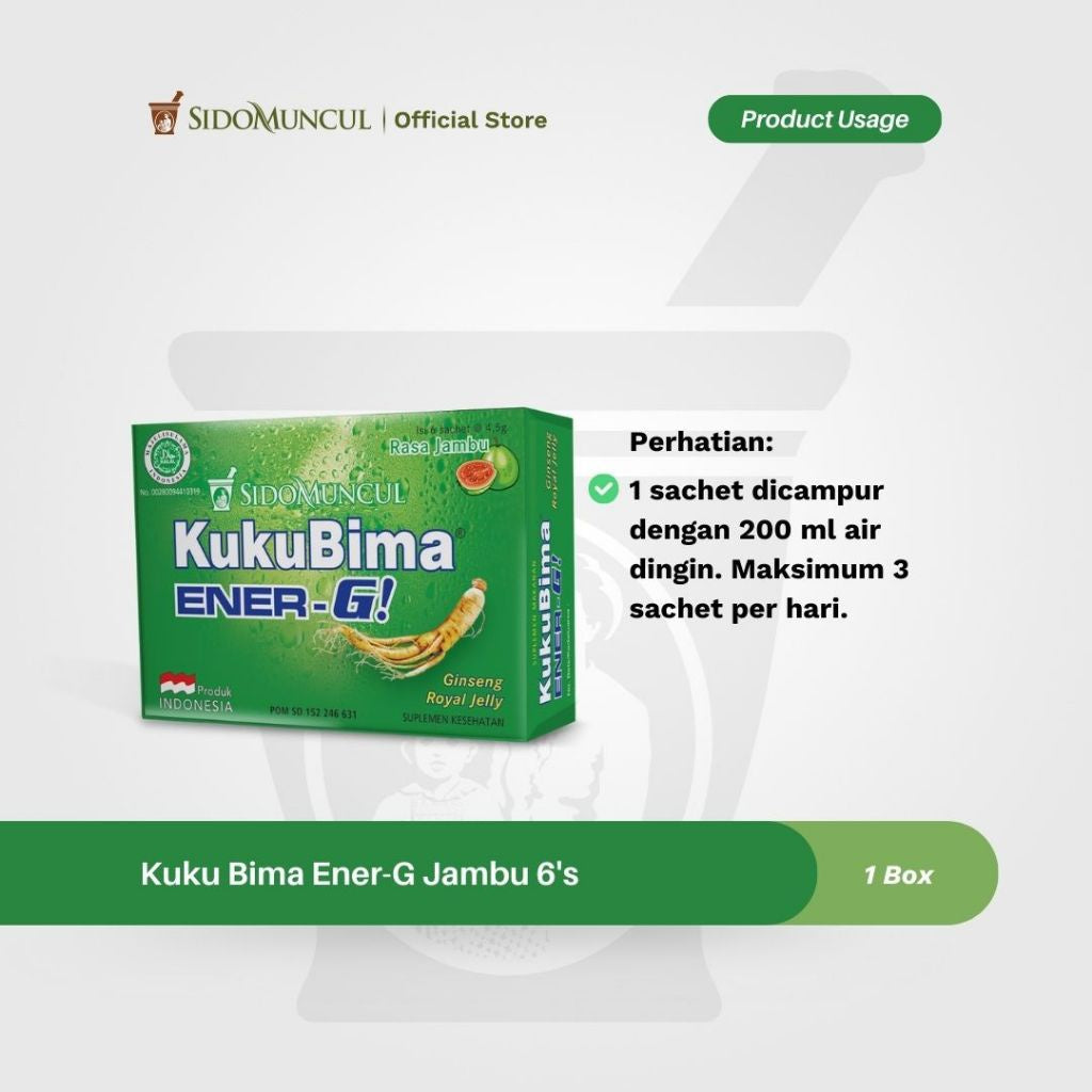 SIDOMUNCUL, Kuku Bima Ener-G , 6 sachet x 4 g per box - Minuman Berenergi Penambah Stamina (SG)