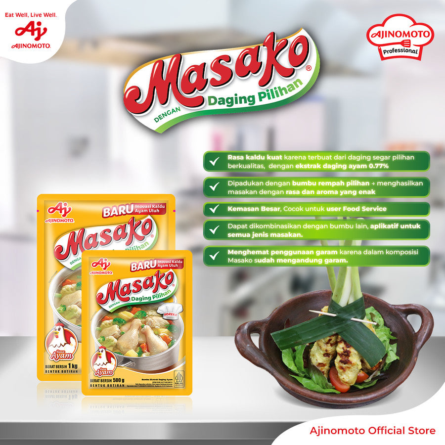 Masako® Bumbu Kaldu Ayam/Sapi Penyedap Rasa Sachet 1 x 250gr (SG)