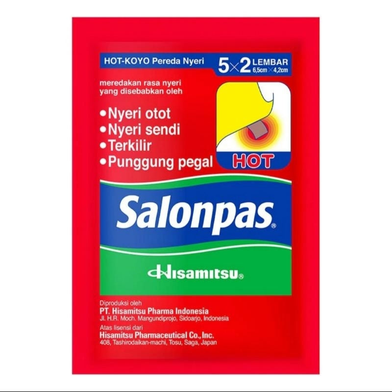 SALONPAS 5 X 2 LEMBAR - Pain Relieving Patch - Koyo Pereda Nyeri isi 10 (SG)