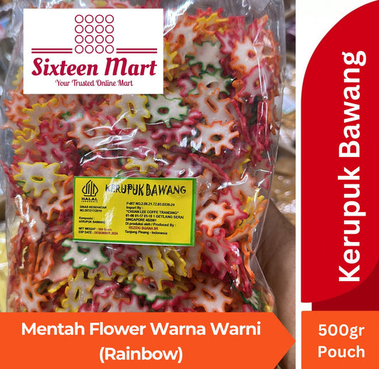 KERUPUK BAWANG FLOWER RAINBOW RAW/MENTAH 1 x 500gr (SG)