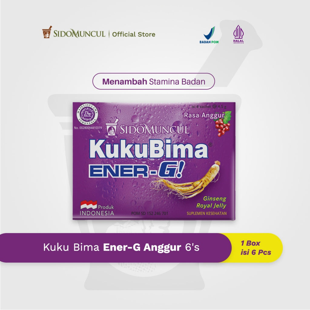 SIDOMUNCUL, Kuku Bima Ener-G , 6 sachet x 4 g per box - Minuman Berenergi Penambah Stamina (SG)
