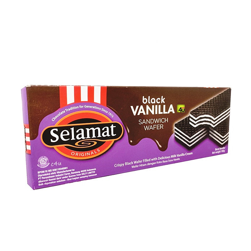 SELAMAT Sandwich Wafer 128 gram - Black Vanila/ Chocolate / Double Chocolate (SG)