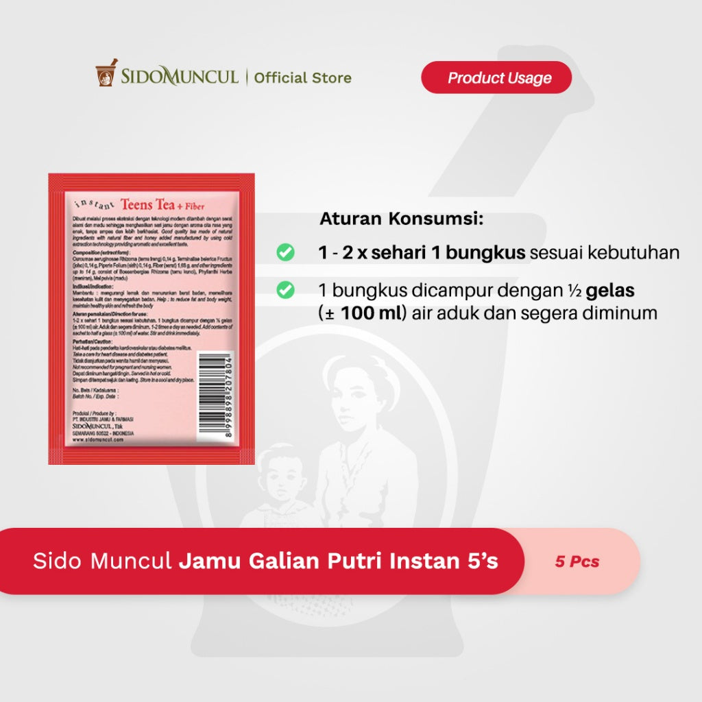 SIDOMUNCUL Galian Putri, 5 sachet x 14 g per box (SG)