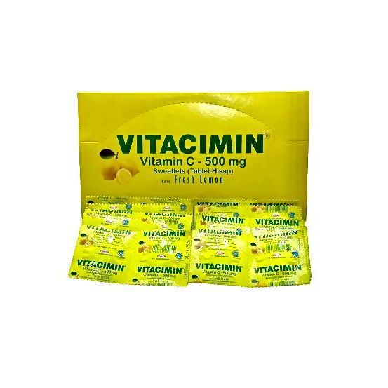 VITACIMIN VITAMIN C-500MG TABLET HISAP RASA FRESH LEMON STRIP ISI 2 PCS (SG)