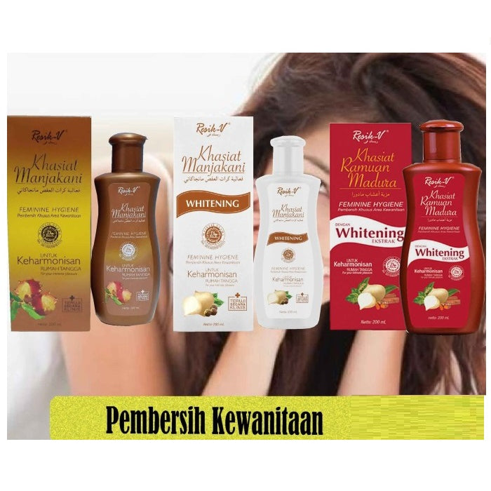 Resik V Khasiat Manjakani Efficacy Feminine Area Cleaner (FEMININE HYGIENE/WHITENING/RAMUAN MADURA) 90ML / 200ML (SG)