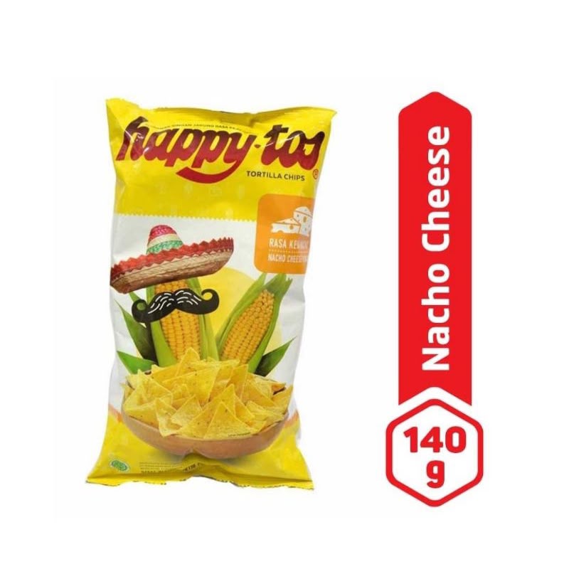Happytos Snack Tortilla Chips 140g - Happy Tos Grilled Corn Hot Chili/ Nacho Cheese/ 140g (SG)