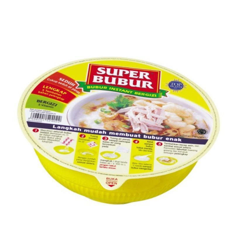SUPER BUBUR / Instan Porridge So Yummy, Bundle of 3 Sachets 50GR OR 1 Cup of 89GR