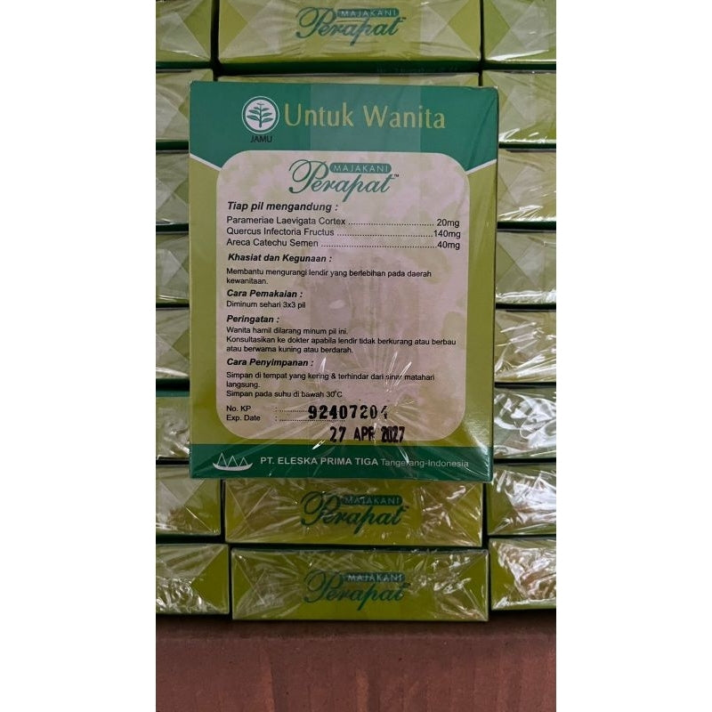 Jamu MAJAKANI PERAPAT 3 in 1 (Majakani, Catechu, Kayu Serapat) For Women 1 Box Contain 72 pills (SG)