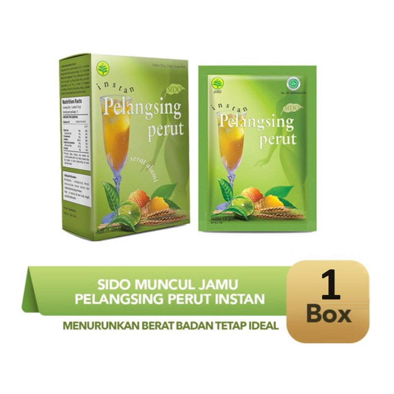 SIDOMUNCUL, Jamu Instan Pelangsing Perut, 5 sachet x 14 g per box - Membantu : Mengurangi Lemak Tubuh, Melancarkan Buang Air Besar (SG)