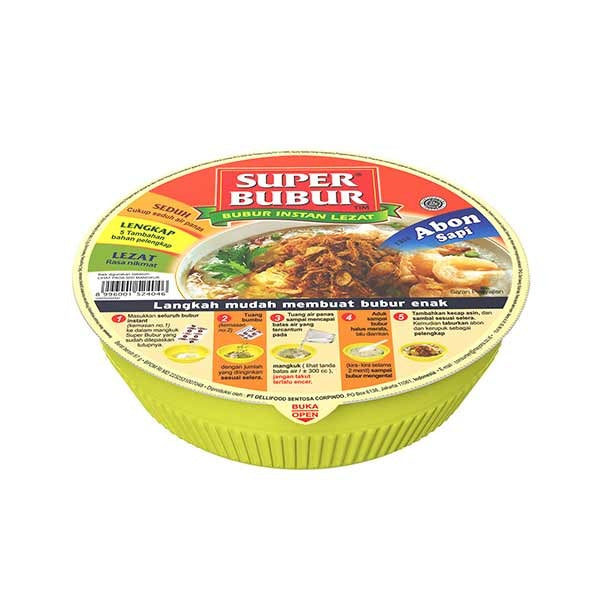SUPER BUBUR / Instan Porridge So Yummy, Bundle of 3 Sachets 50GR OR 1 Cup of 89GR
