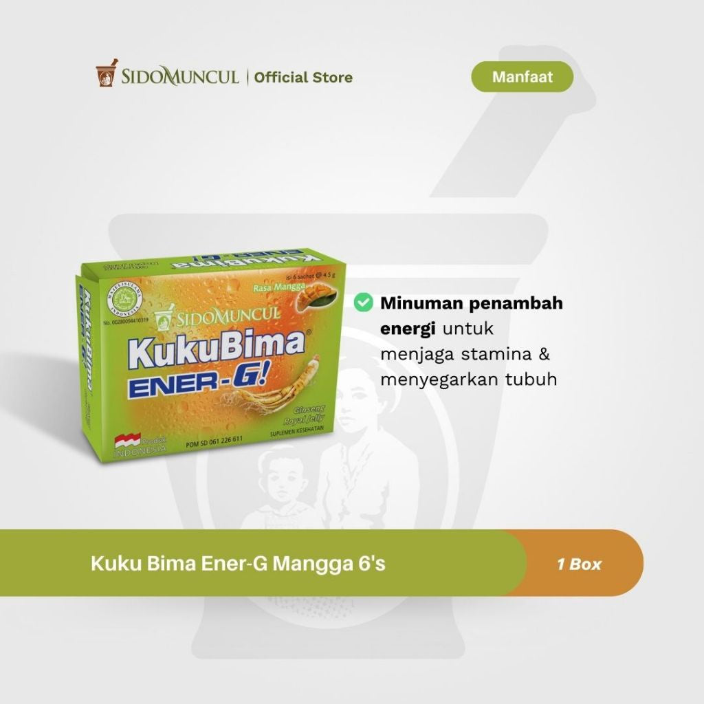 SIDOMUNCUL, Kuku Bima Ener-G , 6 sachet x 4 g per box - Minuman Berenergi Penambah Stamina (SG)