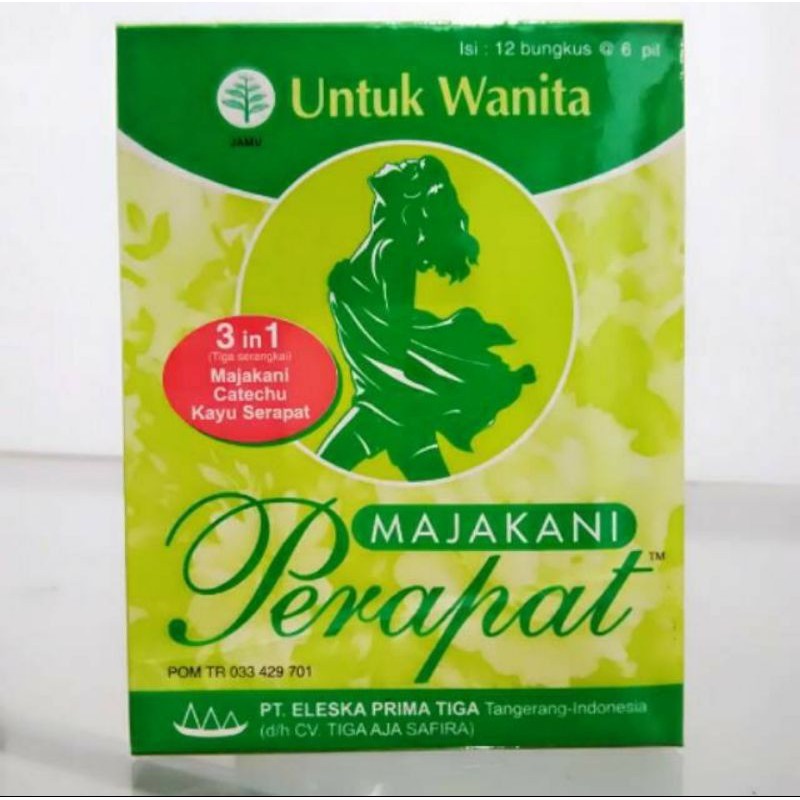 Jamu MAJAKANI PERAPAT 3 in 1 (Majakani, Catechu, Kayu Serapat) For Women 1 Box Contain 72 pills (SG)
