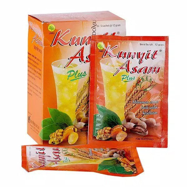 SIDOMUNCUL Minuman Kunyit Asam PLUS FIBER - BUNDLE of 3 boxes x 5 sachet x 12 gr per box - Membantu Melancarkan Haid dan Melancarkan BAB