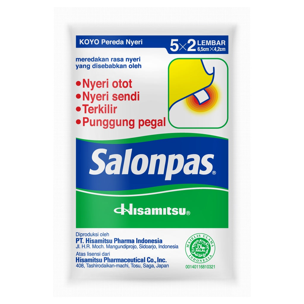 SALONPAS 5 X 2 LEMBAR - Pain Relieving Patch - Koyo Pereda Nyeri isi 10 (SG)