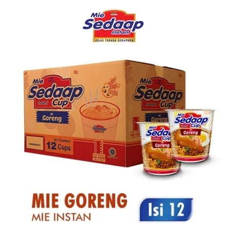 MIE SEDAAP CUP Goreng 1 dus isi 12 cup instan noodle mie sedap (SG)