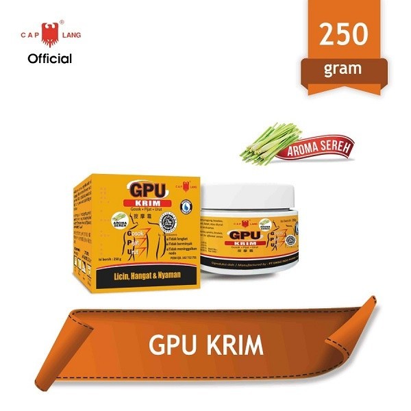 Cap Lang - GPU KRIM SEREH | PALA | JAHE 1x 60GR | 150GR | 250GR - Relieve Scuache, Joint Pain, Back Pain (SG)