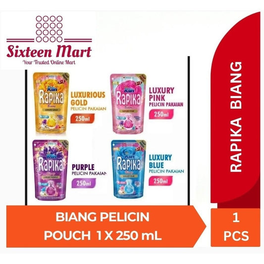 RAPIKA BIANG 1 Pouch x 250ml - Laundry Care - Pelicin, Pelembut, Pewangi, Penghilang Kusut, dan Anti Kuman (SG)