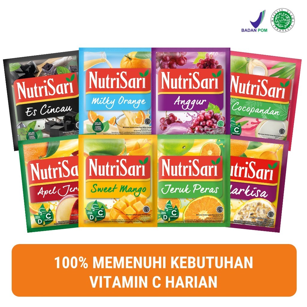 NutriSari Drink Sachet - Minuman Buah Vitamin C Vitamin D 10pcs AVAILABLE ALL VARIAN (SG)