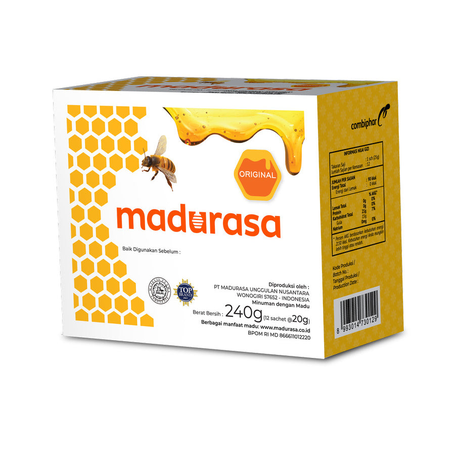 Madurasa Beverages of Honey Original or Lime Flavour 1 box with 12 sachets x 25 gram (SG)