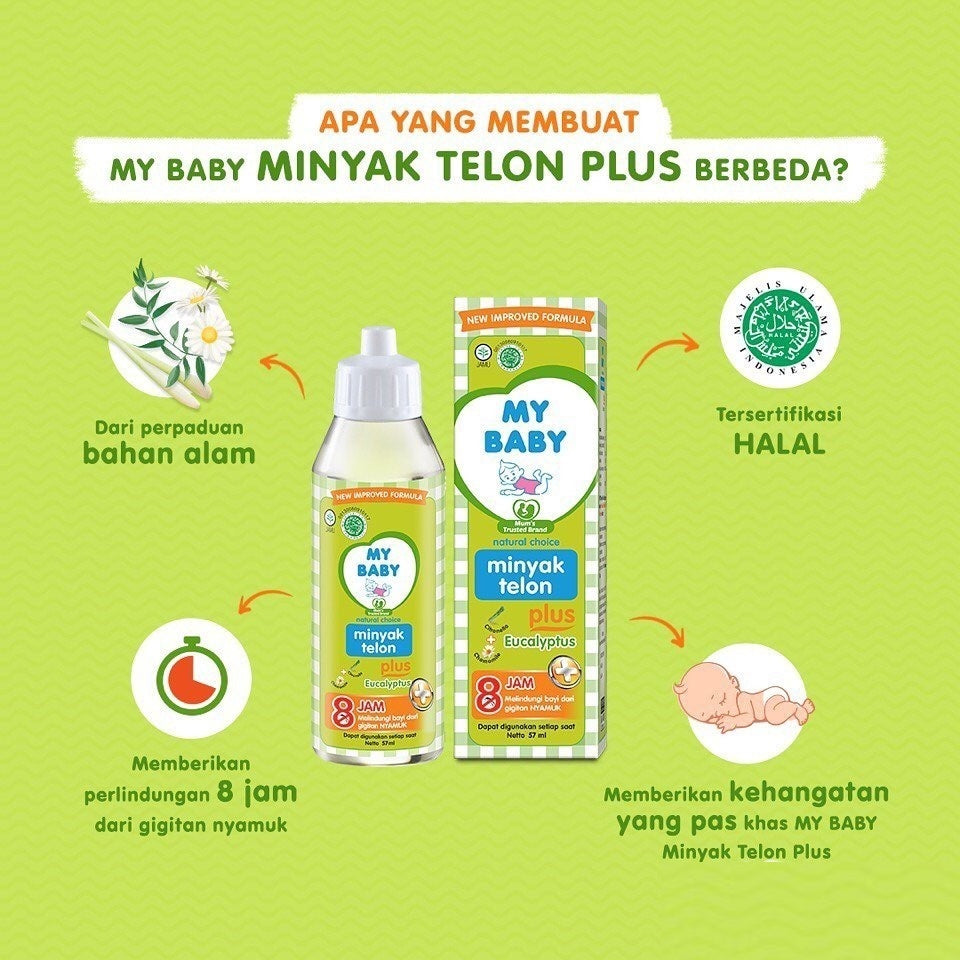 My Baby Minyak Telon (Telon Oil) PLUS 8-12 Hours Protection 30 ML 0r 60 ML or 90 ML or 150 ML mybaby minyaktelon (SG)